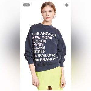 Anine Bing City Love Sweatshirt, women’s Size Small, charcoal, like new
